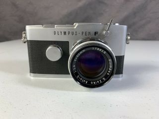 Vintage Olympus Pen Ft Half - Frame 35mm Film Camera W/zuiko F1.  4,  40mm Lens
