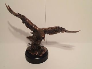 Wings Of Glory Flying Eagle Bronze Electroplated Figurine With Base Statue