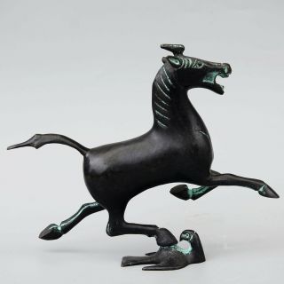 China Old Bronze Carve Horse Tread On A Flying Swallow Precious Souvenir Statue 3