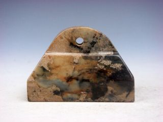 Old Nephrite Jade Stone Carved Rectangular Seal Paperweight Sculpture 08241902