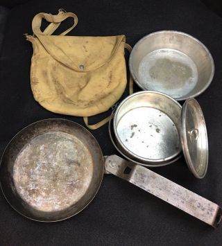 Vintage Bsa Boy Scouts Steel Mess Kit With Cup & Cover