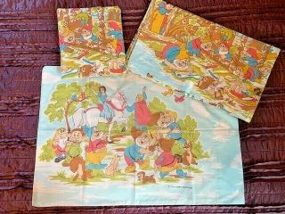 3 - Piece Vintage Walt Disney Snow White & Seven Dwarfs Full/double Bed Sheets
