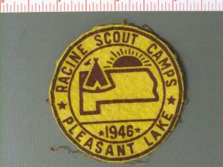 Boy Scout Racine County Council Camp Felt 8534jj