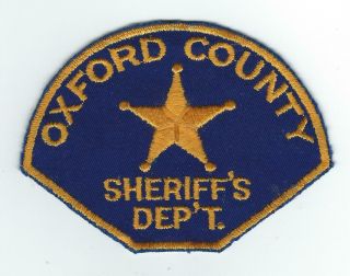 Vintage Oxford County,  Maine Sheriff 