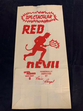 Vintage 12 " X 6 " Paperbag - Spectacular Red Devil Safe & Sane Fireworks