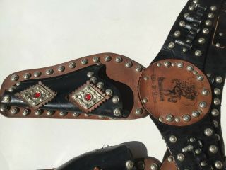 2 - Vintage 1950s Child Leather Wild Bill Hickok Double Holster Belts 3
