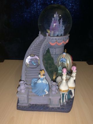 Vintage Disney Cinderella Snow Globe,  Music Box,  Lights Rare Perfect