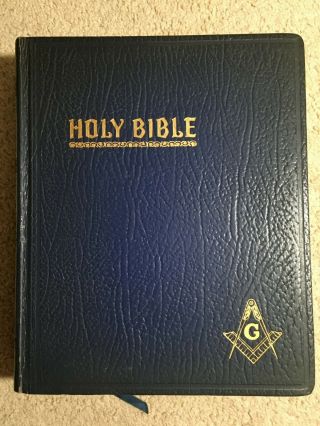 Vintage 1958 Holy Bible - Red Letter Masonic Edition Cyclopedic Indexed - Hertel