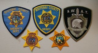 5 Different Kootenai County,  Idaho Sheriff Patches