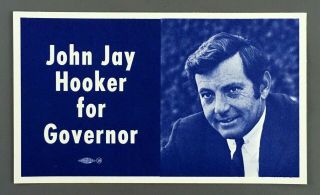 1970 John Jay Hooker For Governor Tennessee Postcard Democrat Political Ad Promo