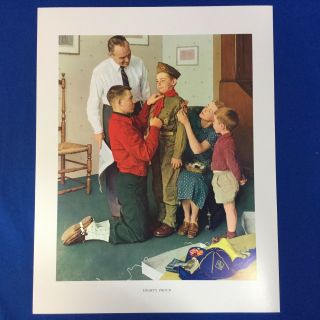 Norman Rockwell Boy Scout Print 11 " X14 " Mighty Proud