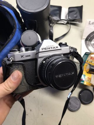 PENTAX Asahi K1000 Camera with Bundle Lense Case Bag Vintage VG 3