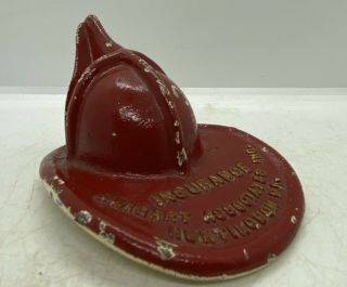 Vintage Cast Iron Fireman’s Helmet Swigart Insurance Advertising Huntingdon,  PA. 3