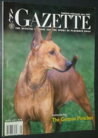 Akc Gazette L German Pinscher Cover Jan.  2003 Scenthounds Kerry Blue Terrier