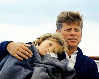 President John F.  Kennedy And Daughter Caroline 8x10 Silver Halide Photo Print