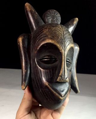 Old Vtg African Tribal Art Tetela Children Mask Carving Wood Congo Africa