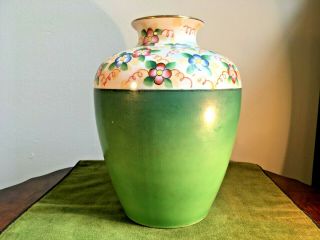 1930’s Antique Japanese Hand Painted Porcelain Vase Art Deco Era Japan Luster