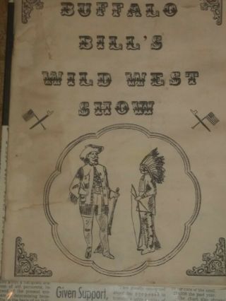 Buffalo Bills Wild West Show Program And Menu