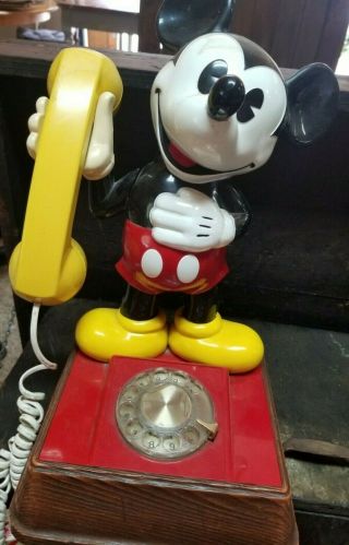 Vintage Mickey Mouse Rotary Dial Phone 15 " 1970s,  Western Electric Ubm8000