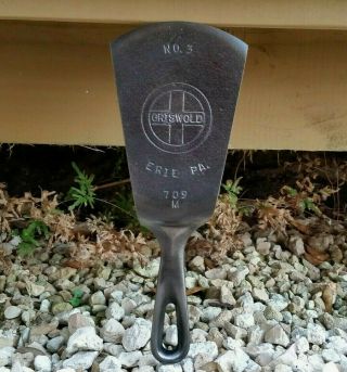 Vintage Griswold Cast Iron Spatula Made From A 3 Skillet 709m