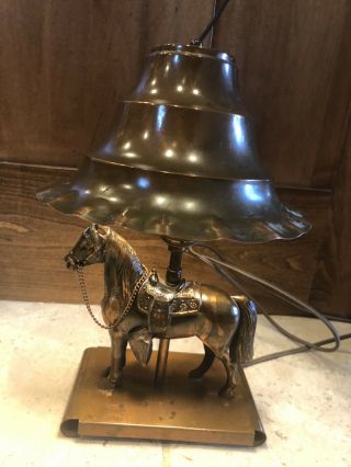 Vintage 1950s Western Copper Horse Table Lamp Cowboy - Inspired Desk Lamp