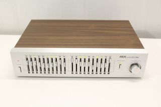 Vintage Silver Akai Ea - G80 Stereo Graphic Equalizer Eag80 10 Band Hifi Eq