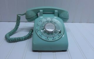 Vtg 1970’s Bell System Western Electric Rotary Dial 500 Desk Phone Light Blue