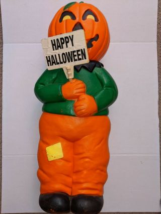 Vintage Pumpkin Man Halloween Blow Mold Union Product Lighted Figure
