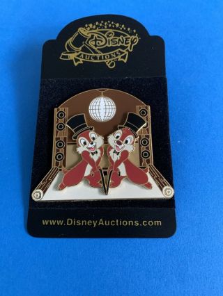 Disney P.  I.  N.  S.  Chip & Dale Disco Ball Slider Le 500 Pin Card