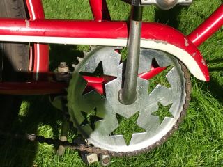 Red Sears Vintage Bicycle 1960 ' s,  head light,  star sprocket, 2