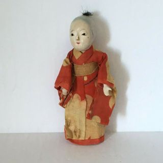 Ww1 Small Antique Papier Maché Japanese Doll 4¼ "