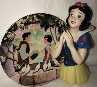 Bradford Disney Snow White 65th Anniversary Plate Meeting At The Wishing Well