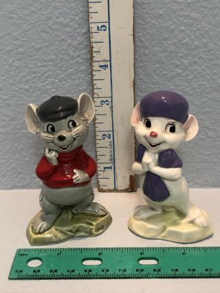 Disney The Rescuers Bernard And Miss Bianca Ceramic Mice Figurines Disney Store