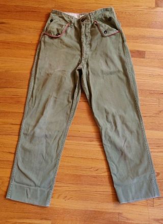 Vintage Bsa Boy Scouts Of America Olive Uniform Pants 27 X 27