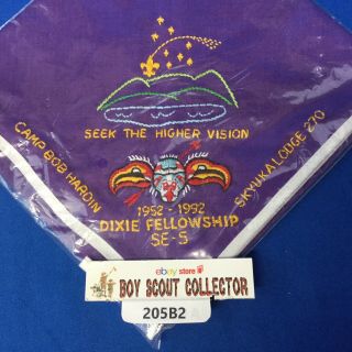 Boy Scout Oa 1992 Dixie Fellowship Skyuka 270 Neckerchief Camp Bob Hardin
