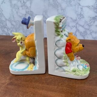 Classic Walt Disney Productions Winnie The Pooh Bookends Made In Japan