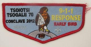 Oa 70 Tsoiotsi Tsogalii 2012 Conclave Early Bird Flap Red Bdr.  Old North State N