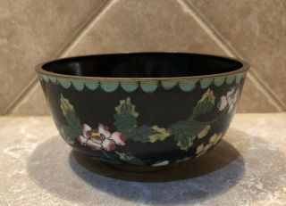 Vintage Chinese Bronze Cloisonne Enamel Gilt Flower Cup Bowl