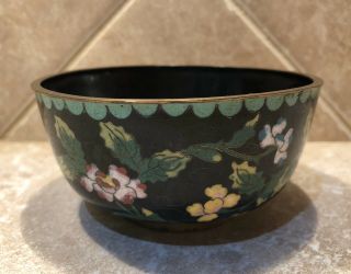 Vintage Chinese bronze Cloisonne enamel Gilt flower cup bowl 2