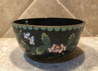 Vintage Chinese bronze Cloisonne enamel Gilt flower cup bowl 3