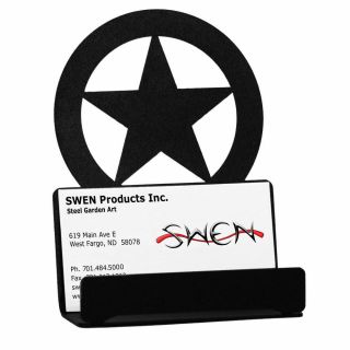 Swen Products Lone Star Black Metal Business Card Holder