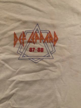 Vintage 87/88 Def Leppard Hysteria Tour Local T - shirt And Backstage Pass 3
