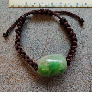 Grade A Burmese Green Jadeite Large Size Cylinder Bracelet.