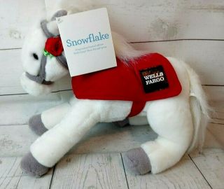 Wells Fargo Snowflake Rose Parade Pony Plush Horse White Stuffed 16” Nwt