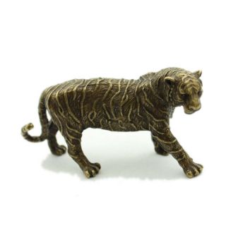 Chinese Old Bronze Handmade Tiger Statue Figure Tea Pet Collectable