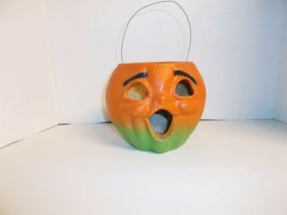 Vintage Halloween Pulp Paper Mache Pumpkin Jack O Lantern