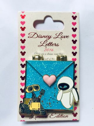 Disney Love Letters Wall - E And Eve Pin Limited Edition 3000 2016