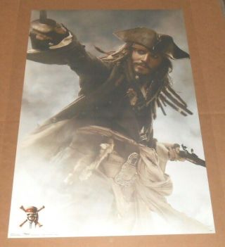Pirates Of The Caribbean At World’s End Jack Sparrow Movie Poster 34x22 Rare