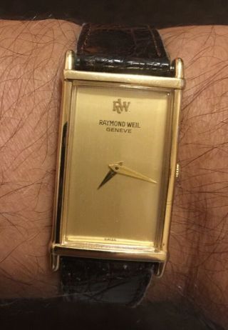 Vintage Raymond Weil Quartz Wrist Watch Gold Plated 10m Swiss Made