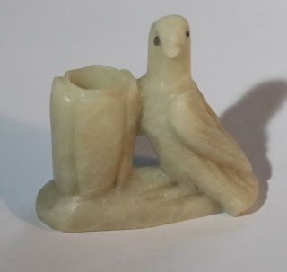 Vintage Small Hand Carved Soap Stone Bird Dove Whistle - Estate Find